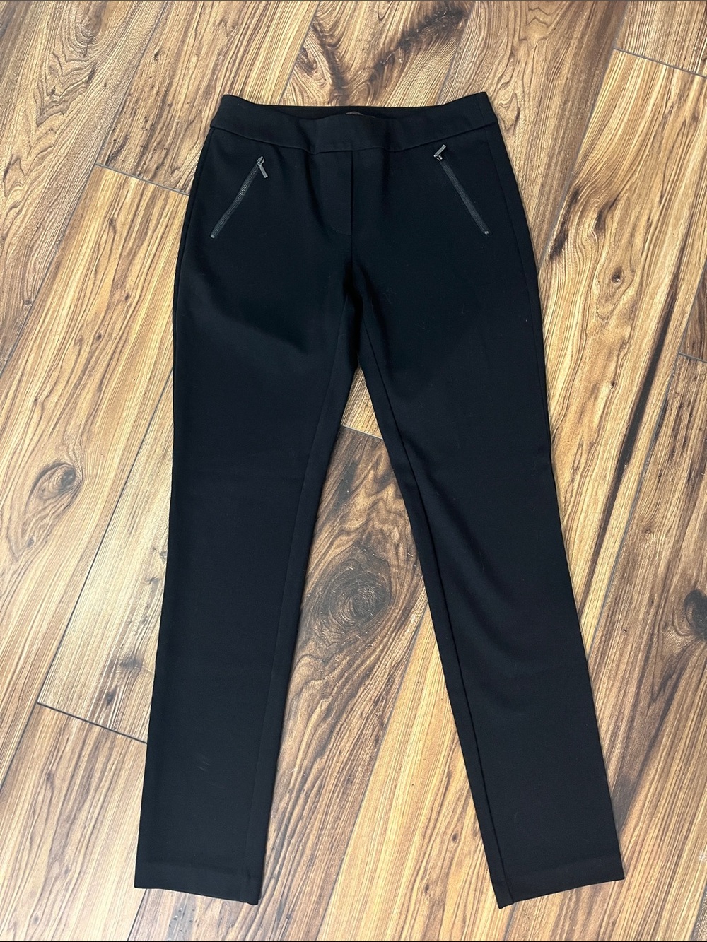 J. McLaughlin Black Slim Zip-Pocket Trousers